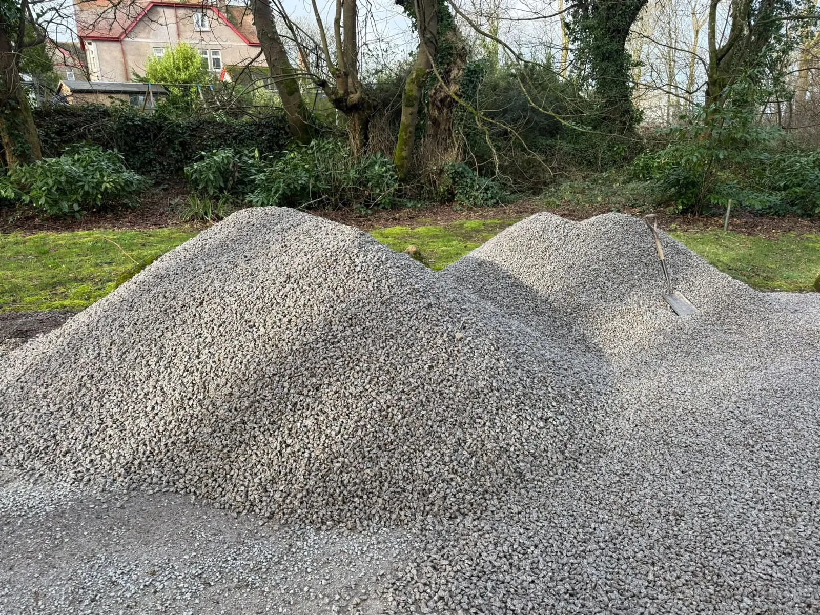 Fresh gravel delivered for a driveway