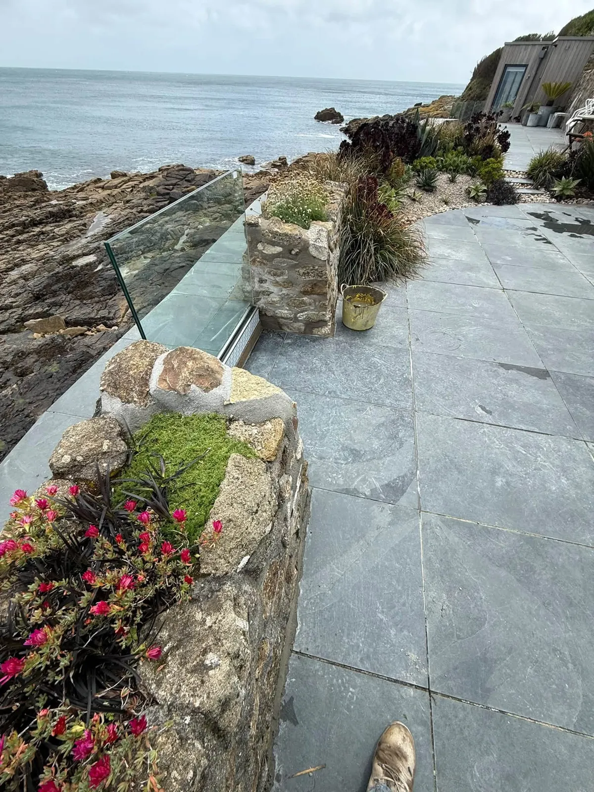 Paved terrace on the cliff edge